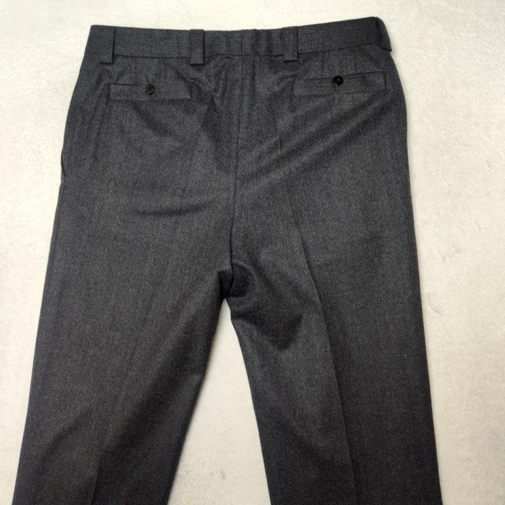 Caruso Pants Mens 36x29 Gray Wool Flannel Flat Front Superfine 120s Italy Suit - Picture 4 of 15